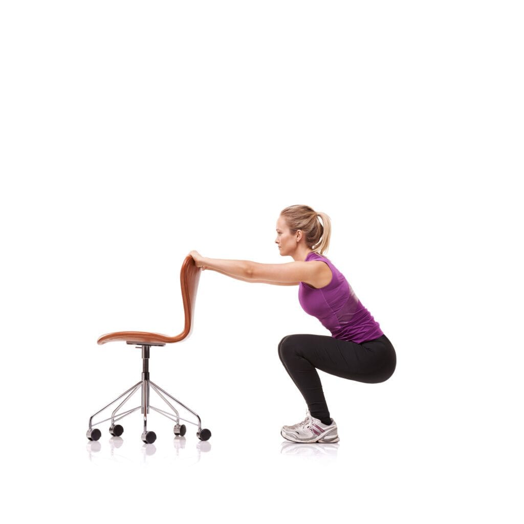 chair squats while working from home