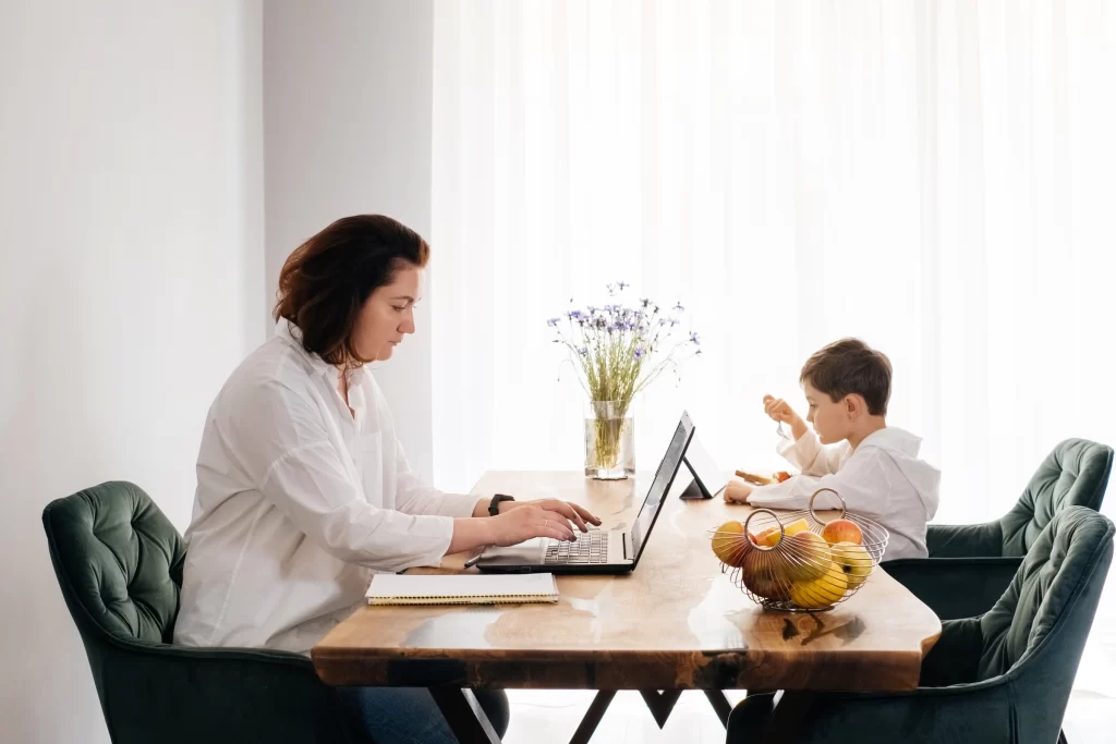 working from home with kids